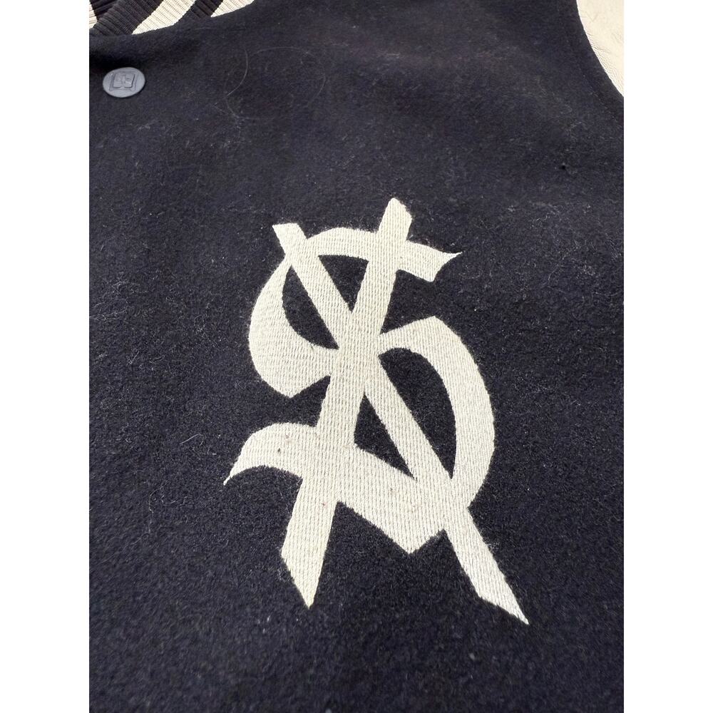 Ksubi King Letterman  Jacket Leather Sleeves Wool Blend Logo  sz M - Picture 10 of 13